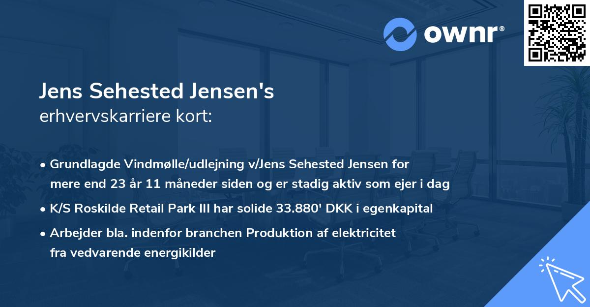 Jens Sehested Jensen's erhvervskarriere kort