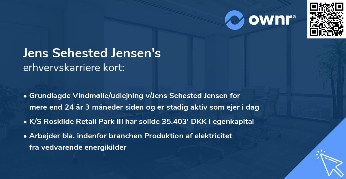 Jens Sehested Jensen's erhvervskarriere kort