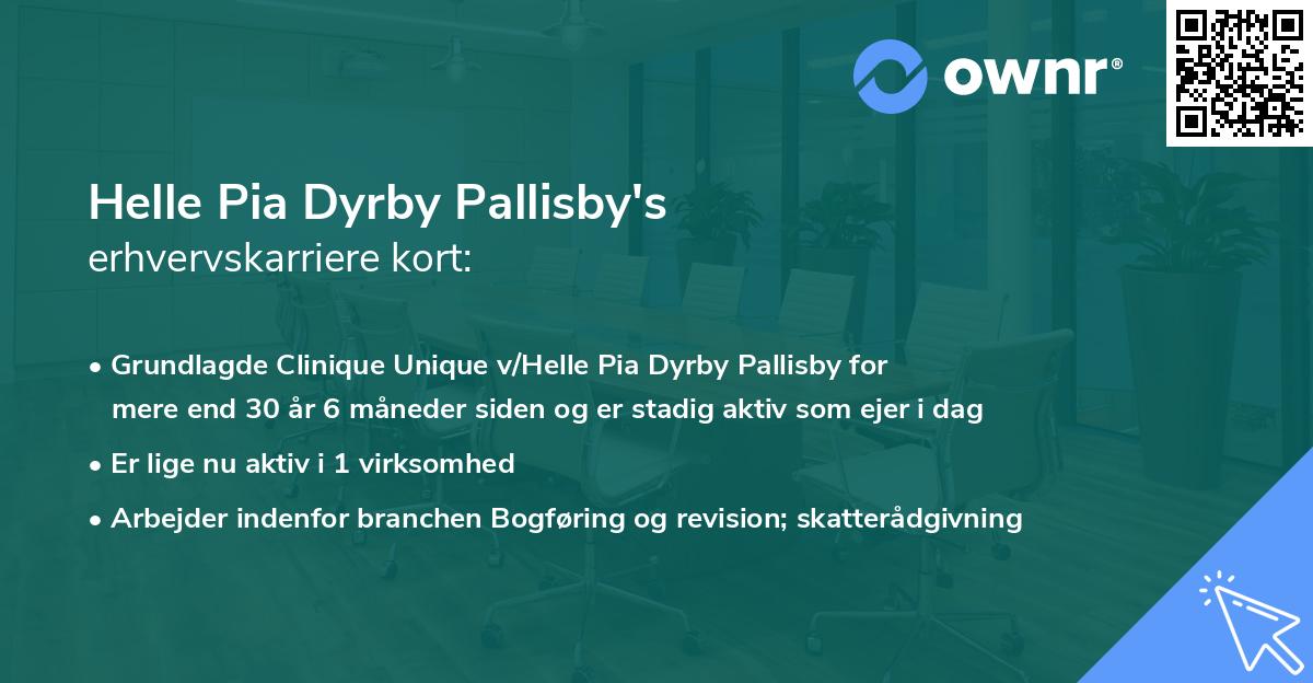 Helle Pia Dyrby Pallisby's erhvervskarriere kort
