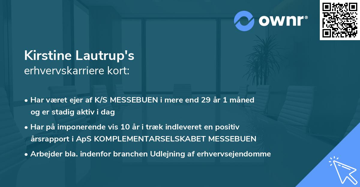 Kirstine Lautrup's erhvervskarriere kort