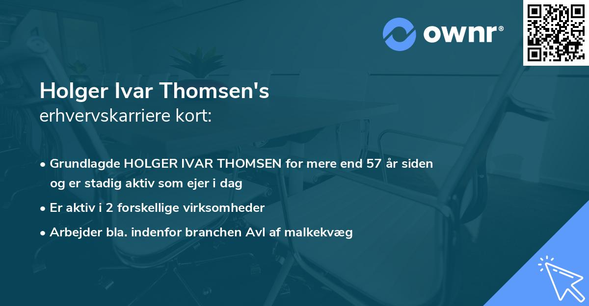 Holger Ivar Thomsen's erhvervskarriere kort