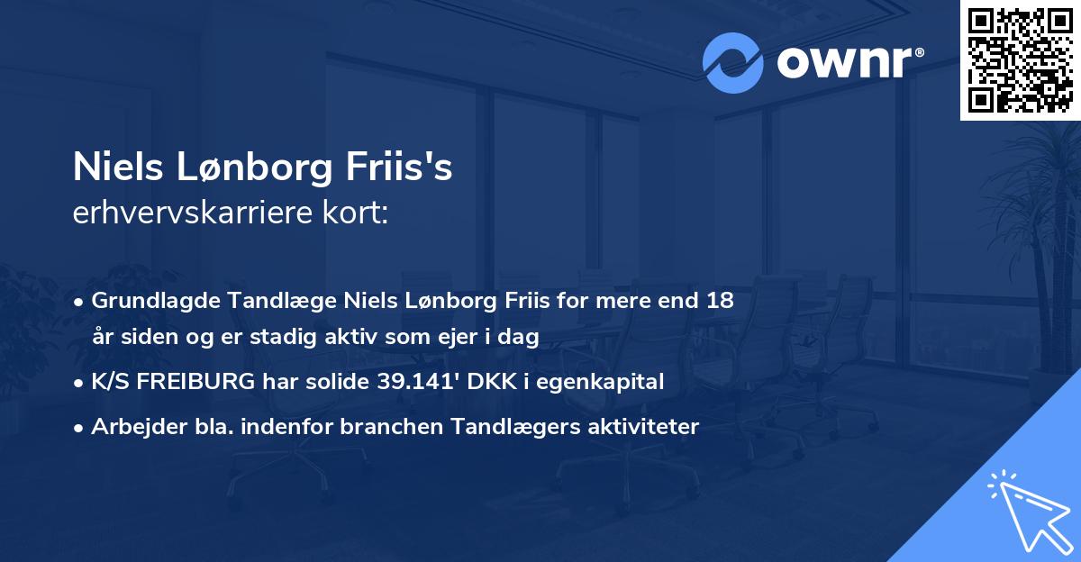 Niels Lønborg Friis's erhvervskarriere kort
