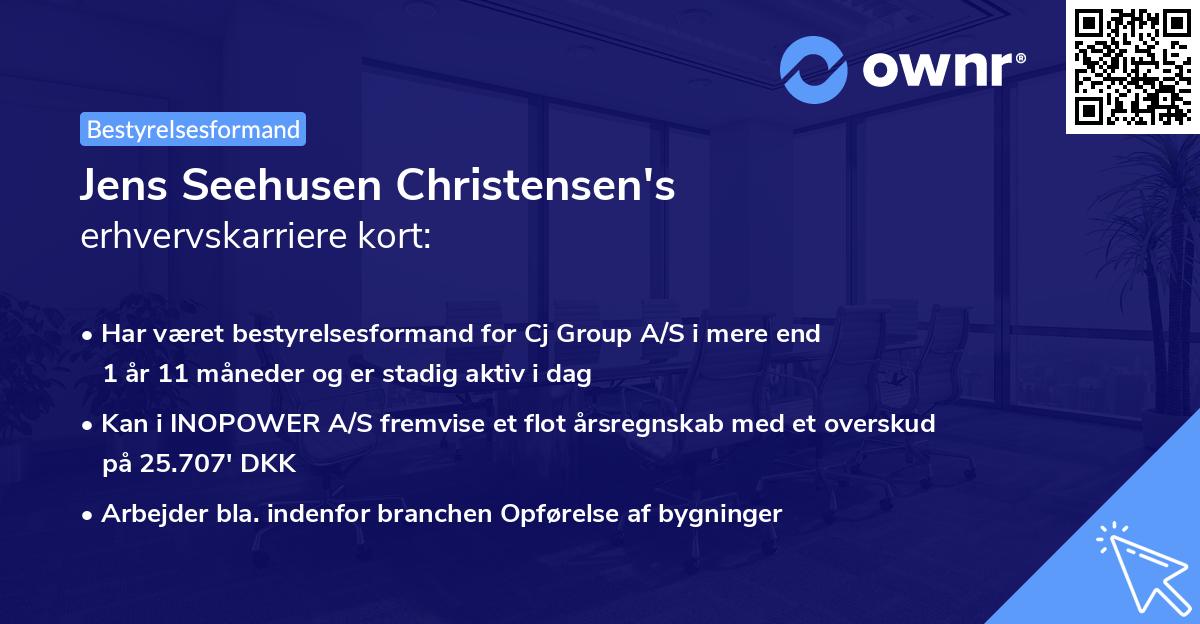 Jens Seehusen Christensen's erhvervskarriere kort
