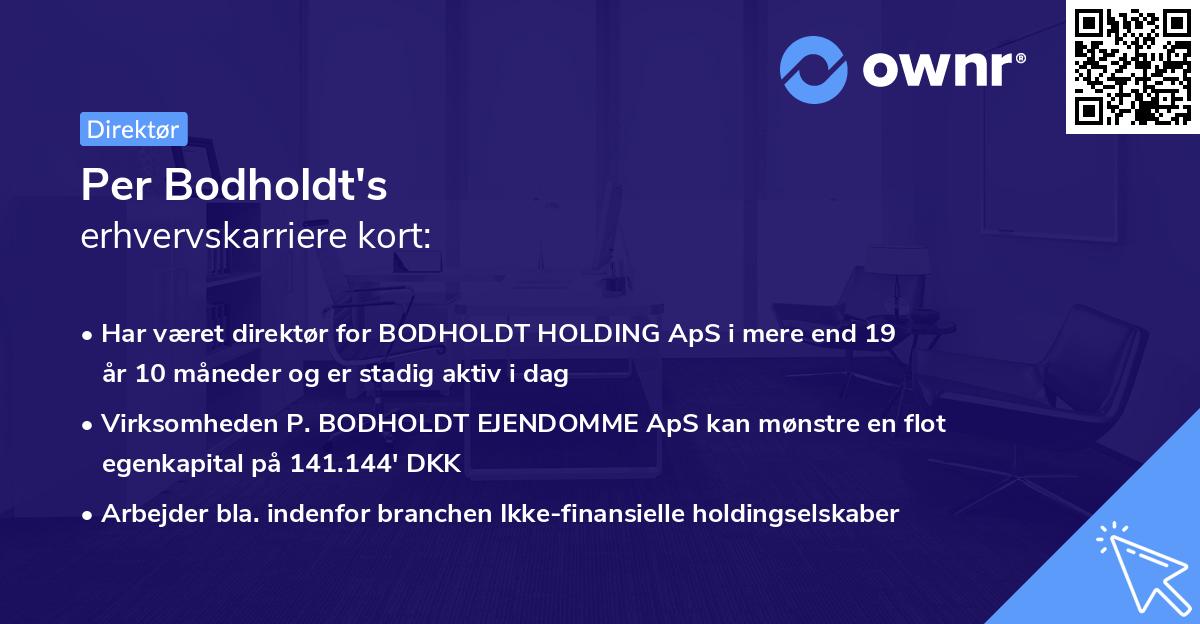 Per Bodholdt's erhvervskarriere kort