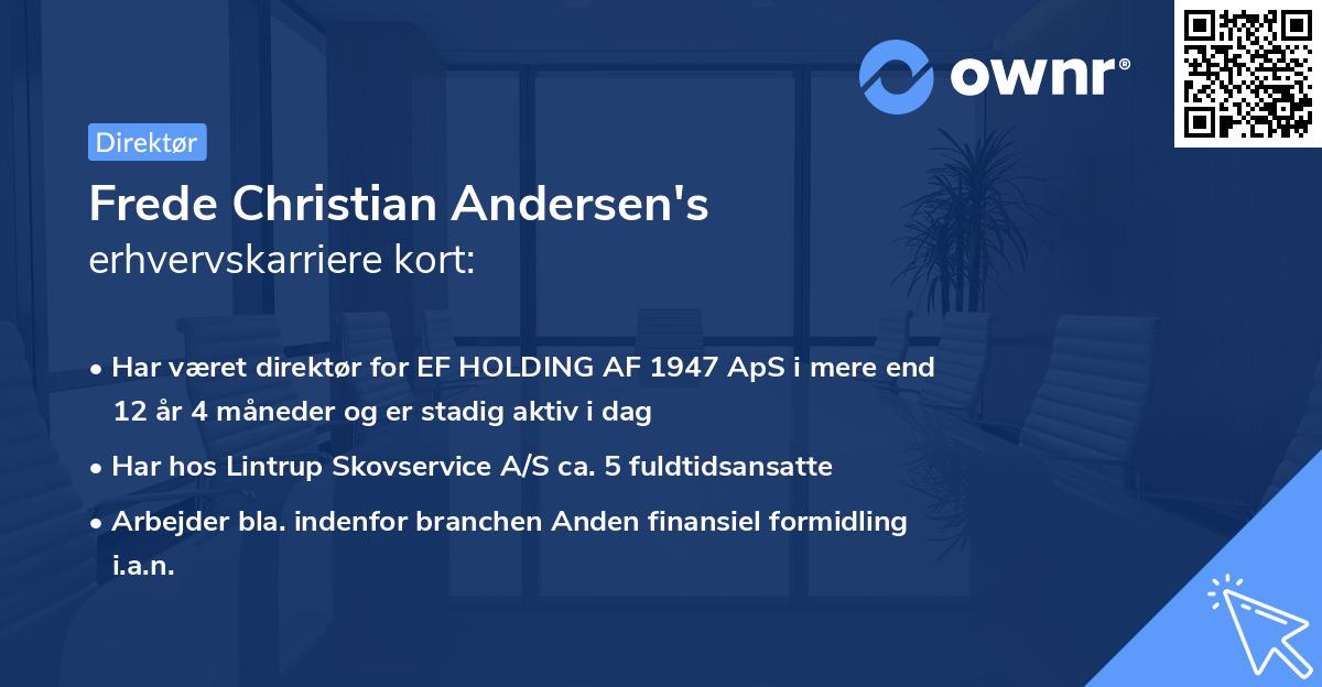 Frede Christian Andersen's erhvervskarriere kort
