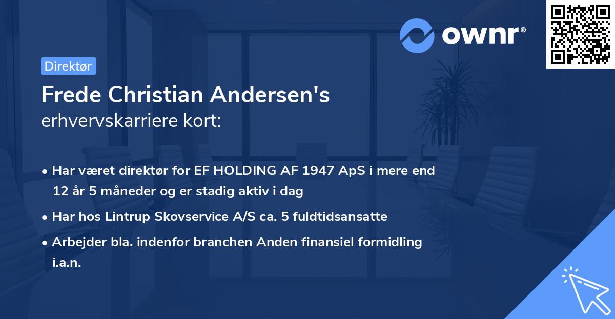 Frede Christian Andersen's erhvervskarriere kort