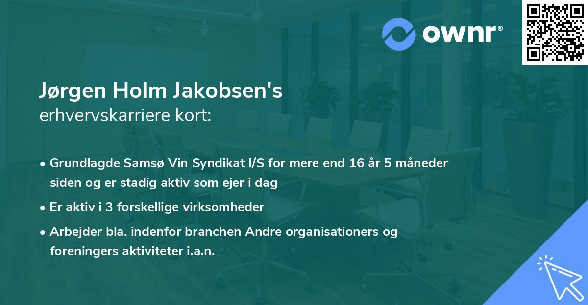 Jørgen Holm Jakobsen's erhvervskarriere kort