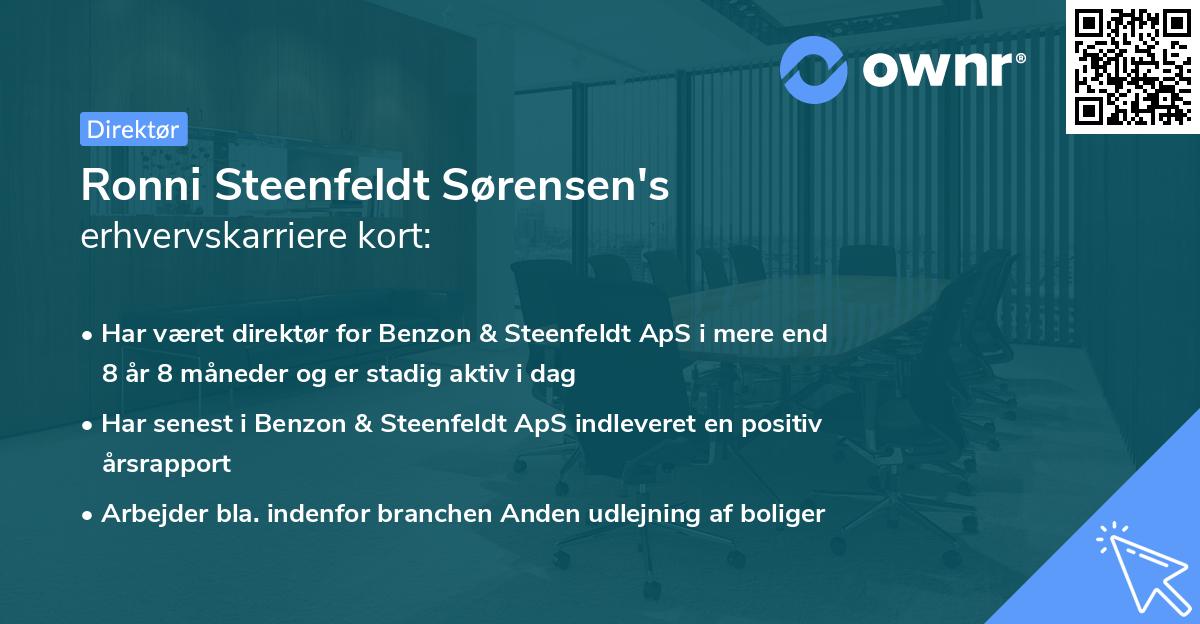 Ronni Steenfeldt Sørensen's erhvervskarriere kort