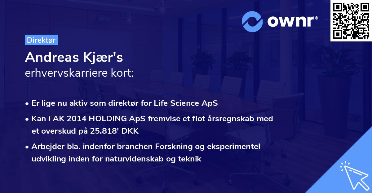 Andreas Kjær's erhvervskarriere kort