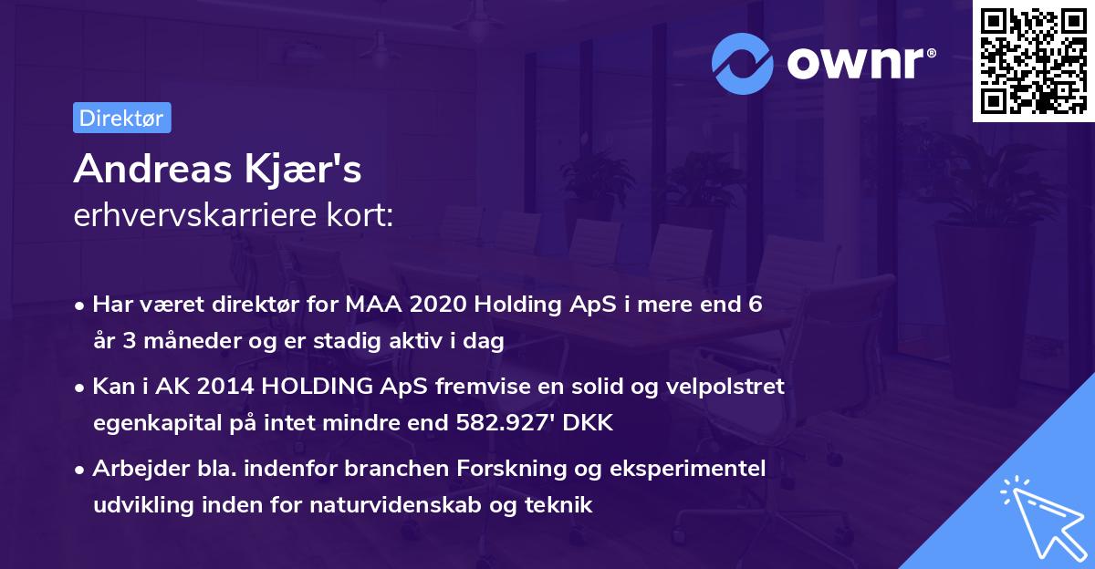 Andreas Kjær's erhvervskarriere kort