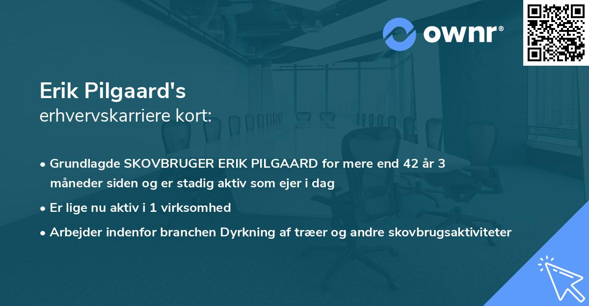 Erik Pilgaard's erhvervskarriere kort