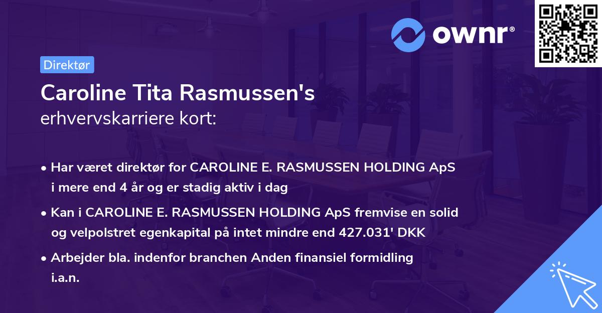 Caroline Tita Rasmussen's erhvervskarriere kort