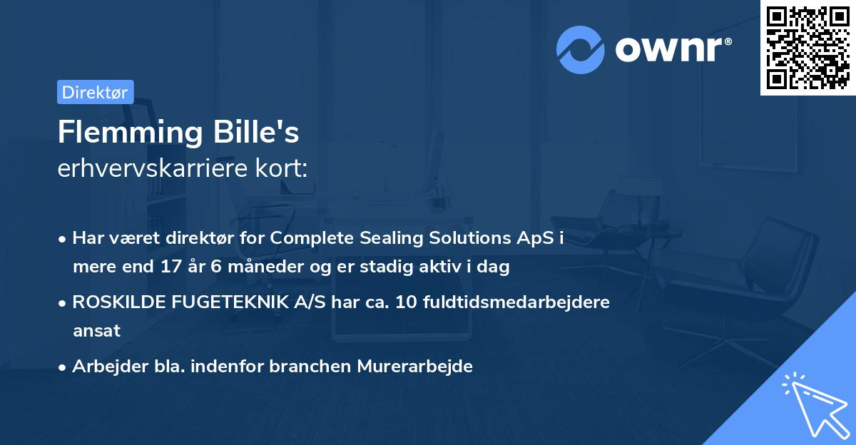 Flemming Bille's erhvervskarriere kort