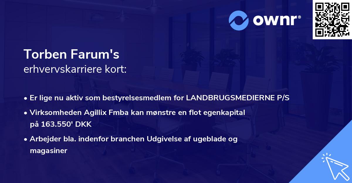 Torben Farum's erhvervskarriere kort