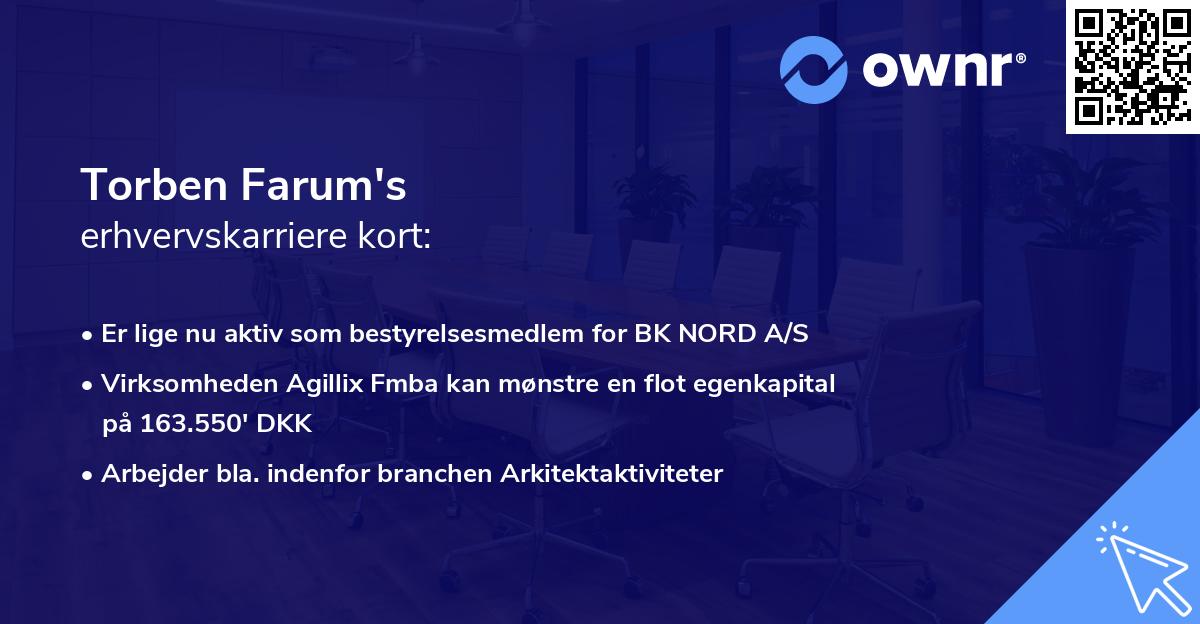 Torben Farum's erhvervskarriere kort