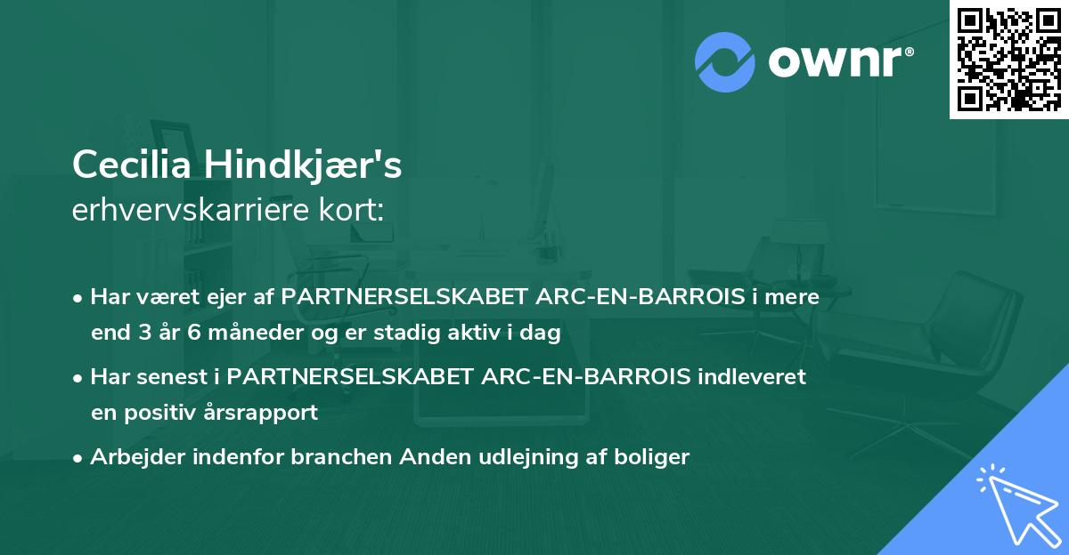 Cecilia Hindkjær's erhvervskarriere kort
