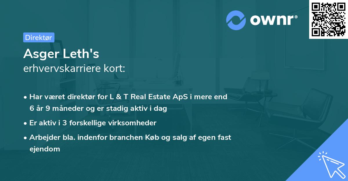 Asger Leth's erhvervskarriere kort