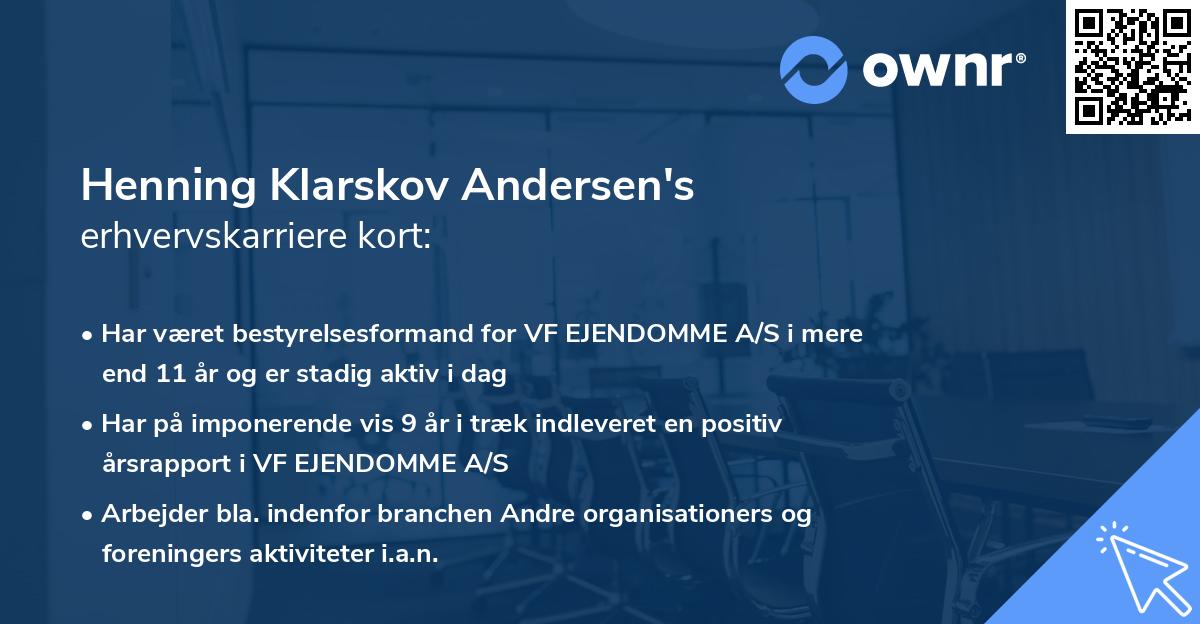 Henning Klarskov Andersen's erhvervskarriere kort