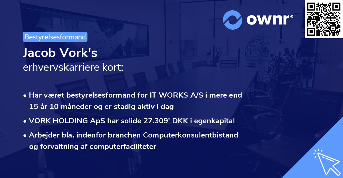 Jacob Vork's erhvervskarriere kort