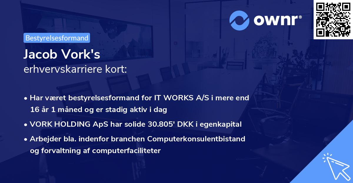 Jacob Vork's erhvervskarriere kort