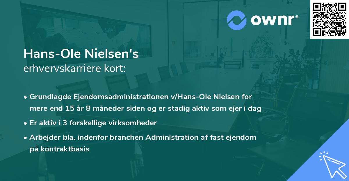 Hans-Ole Nielsen's erhvervskarriere kort