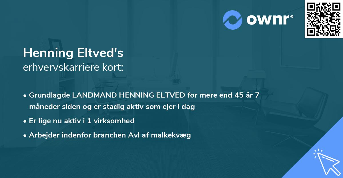 Henning Eltved's erhvervskarriere kort