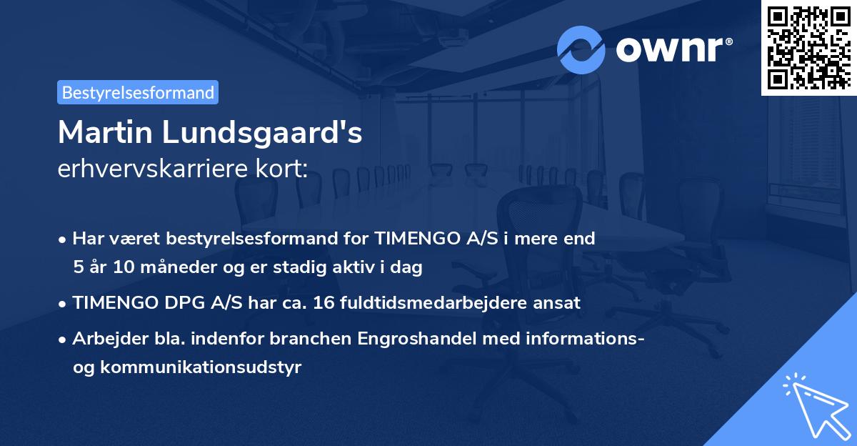 Martin Lundsgaard's erhvervskarriere kort