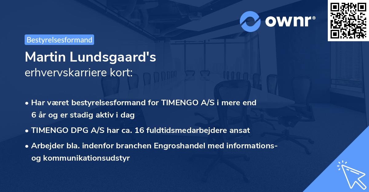 Martin Lundsgaard's erhvervskarriere kort