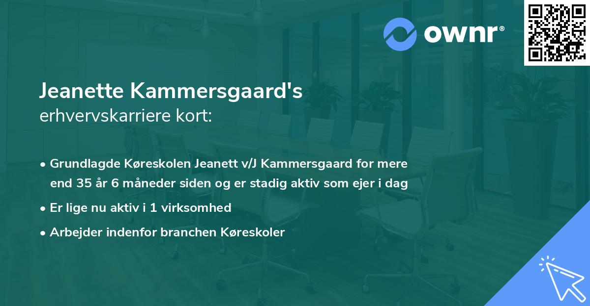 Jeanette Kammersgaard's erhvervskarriere kort