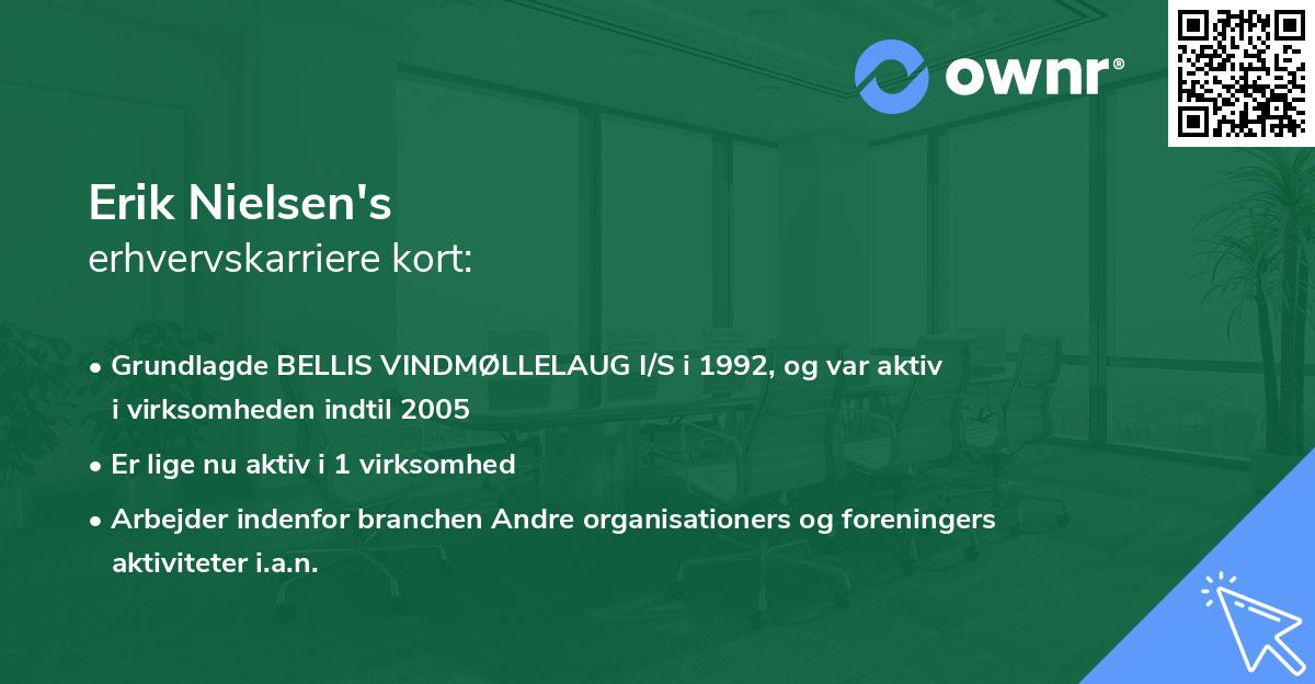Erik Nielsen's erhvervskarriere kort