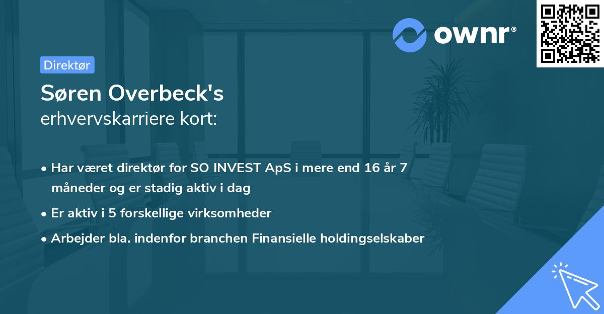 Søren Overbeck's erhvervskarriere kort