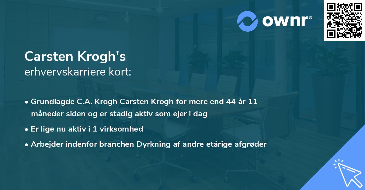 Carsten Krogh's erhvervskarriere kort