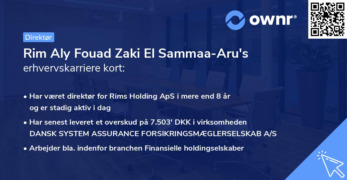 Rim Aly Fouad Zaki El Sammaa-Aru's erhvervskarriere kort