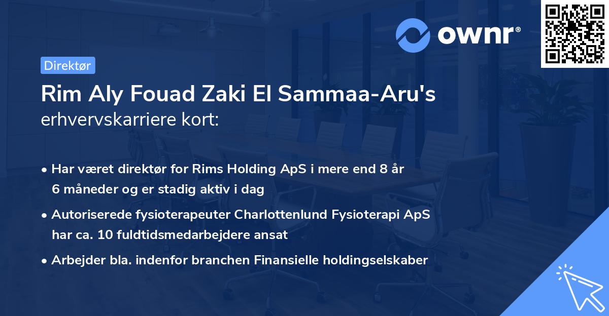 Rim Aly Fouad Zaki El Sammaa-Aru's erhvervskarriere kort