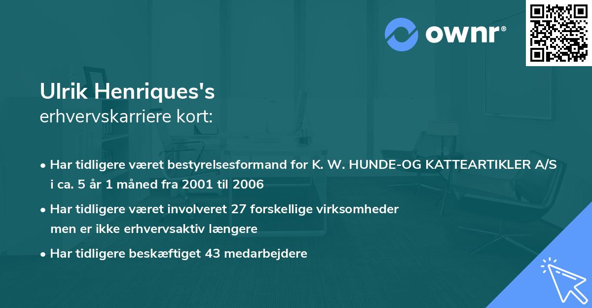 Ulrik Henriques's erhvervskarriere kort
