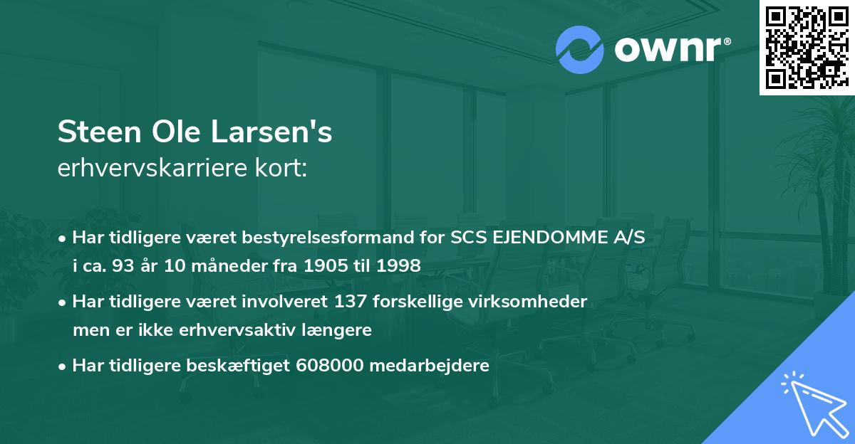 Steen Ole Larsen's erhvervskarriere kort