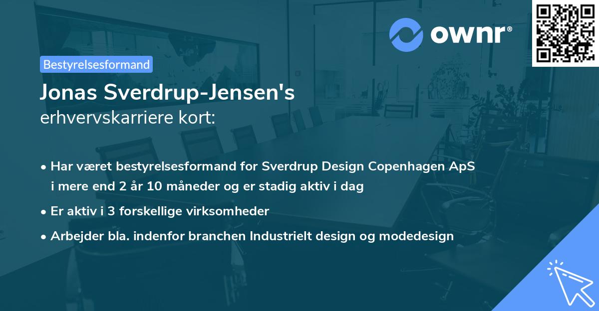 Jonas Sverdrup-Jensen's erhvervskarriere kort