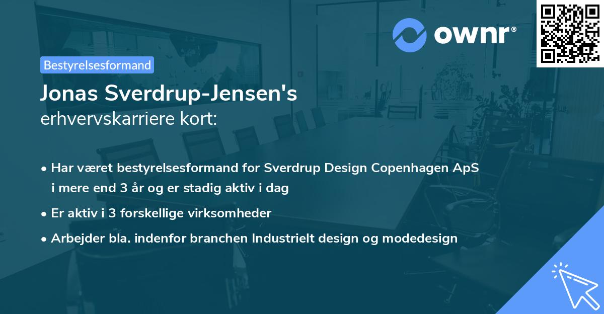 Jonas Sverdrup-Jensen's erhvervskarriere kort
