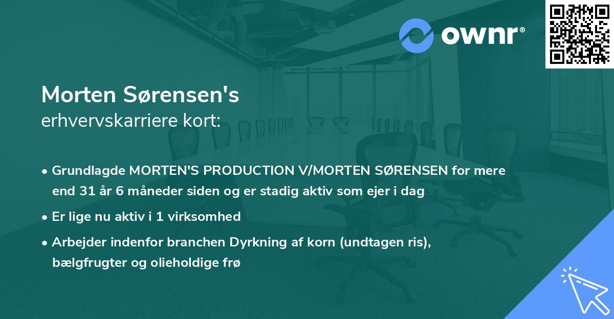 Morten Sørensen's erhvervskarriere kort
