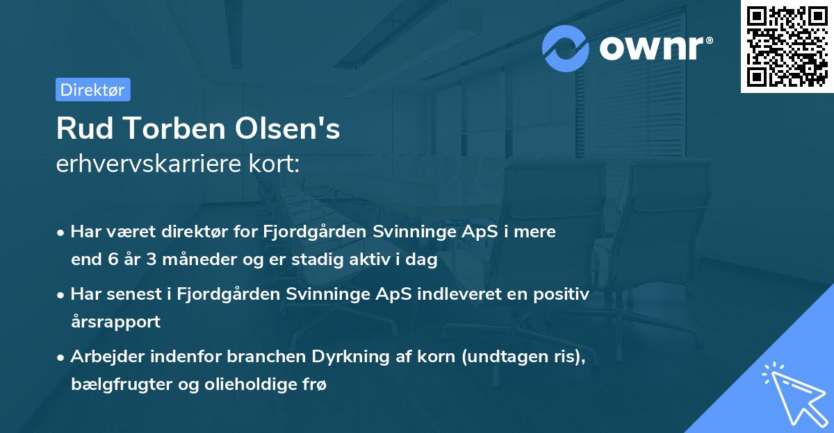 Rud Torben Olsen's erhvervskarriere kort