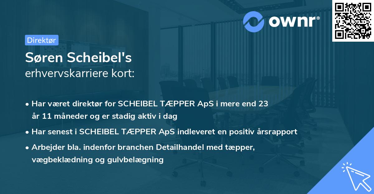 Søren Scheibel's erhvervskarriere kort