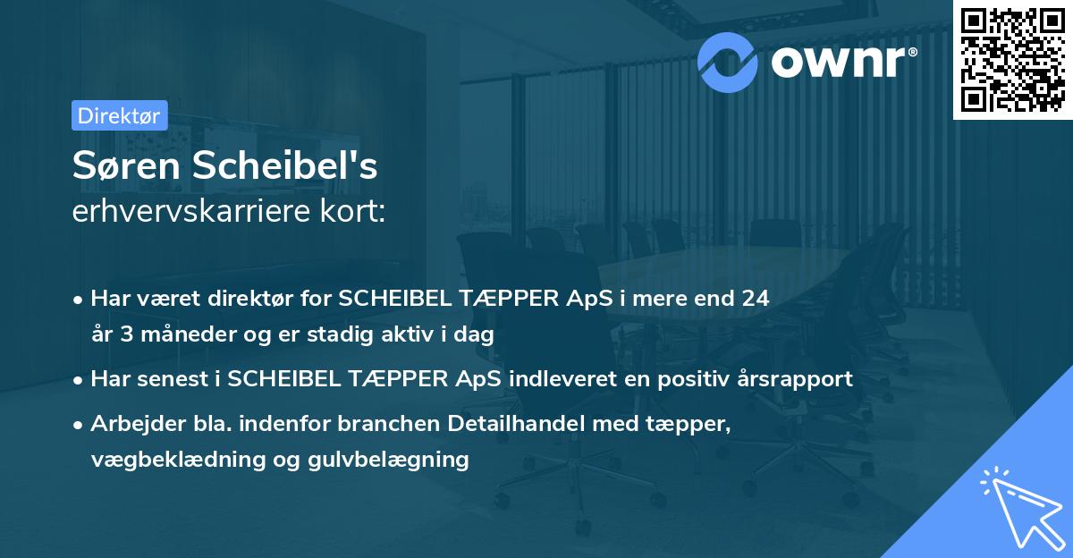 Søren Scheibel's erhvervskarriere kort