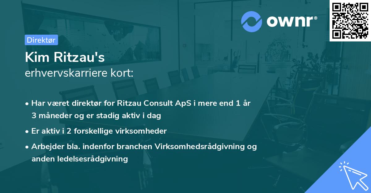 Kim Ritzau's erhvervskarriere kort