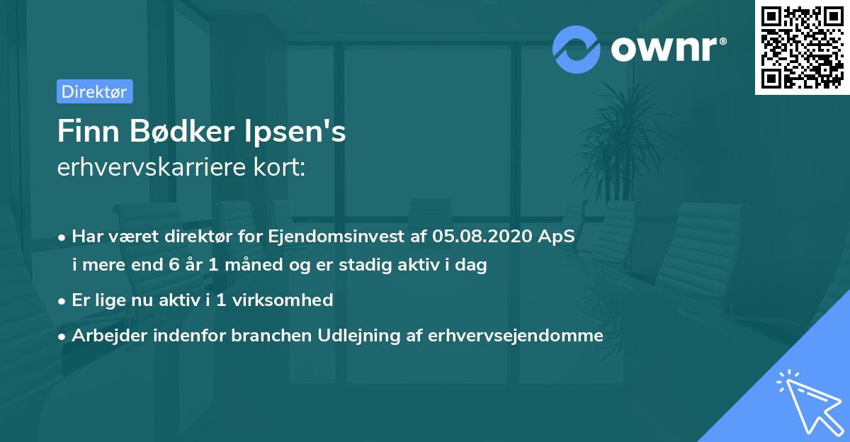 Finn Bødker Ipsen's erhvervskarriere kort