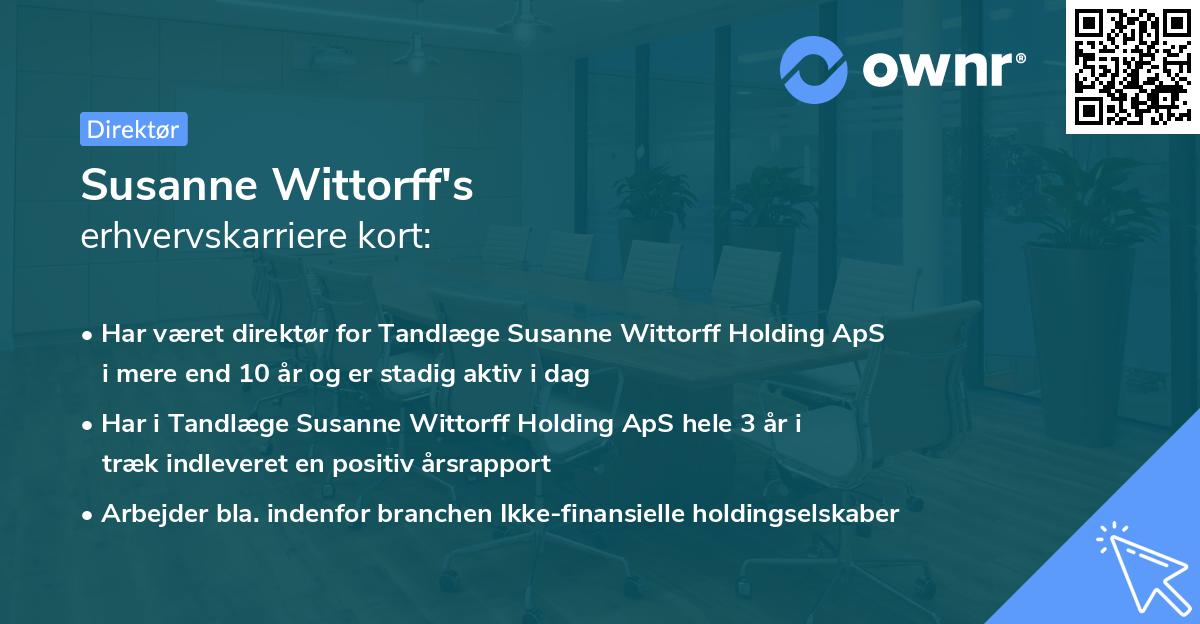 Susanne Wittorff's erhvervskarriere kort