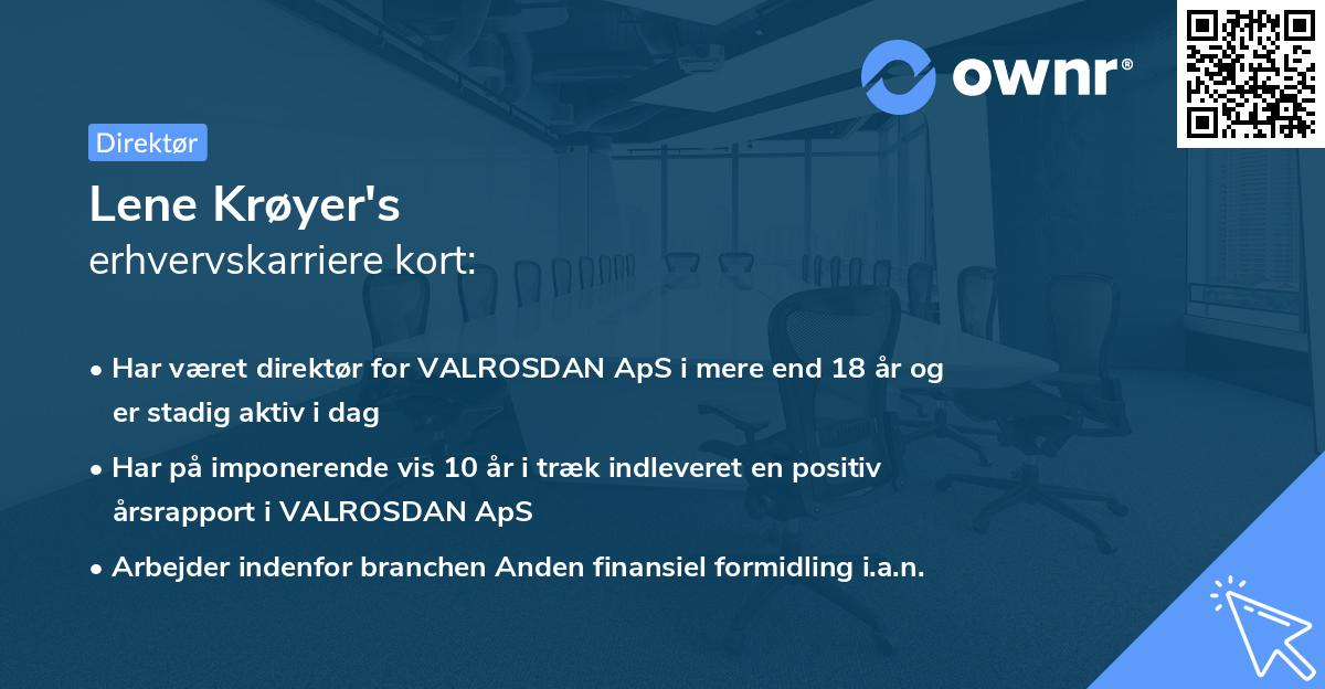 Lene Krøyer's erhvervskarriere kort