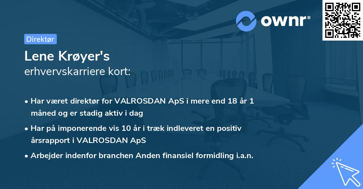 Lene Krøyer's erhvervskarriere kort