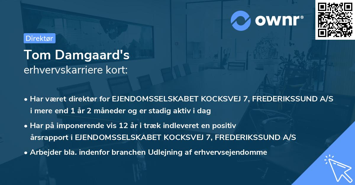 Tom Damgaard's erhvervskarriere kort