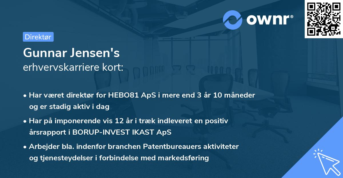 Gunnar Jensen's erhvervskarriere kort