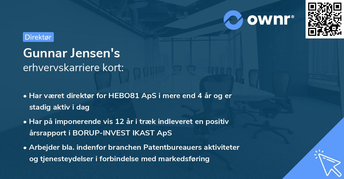 Gunnar Jensen's erhvervskarriere kort